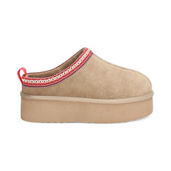 Scarponcini invernali taupe in camoscio con suola in gomma di 4,5 cm, Primadonna, 26N801253CMTAUP035, 001 preview