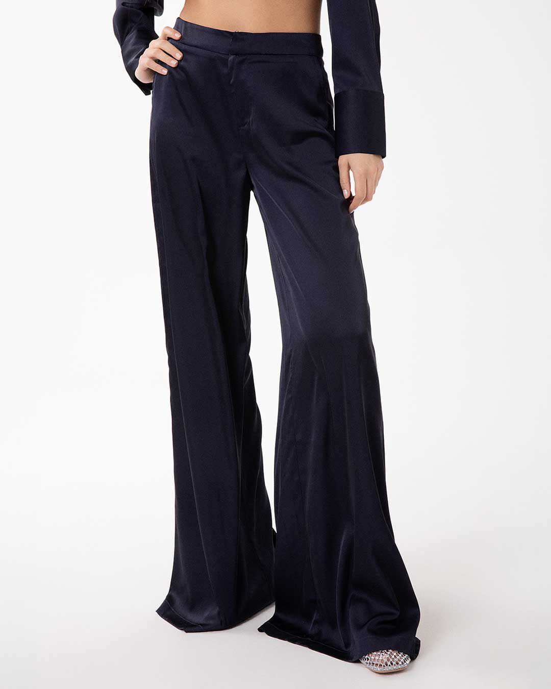 Pantaloni blu dal taglio elegante