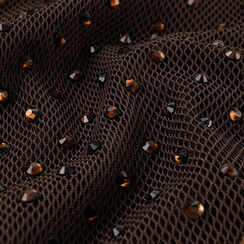 Vestido marr&oacute;n oscuro con piedras brillantes, Primadonna, 27C925565TRMOROM, 005 preview