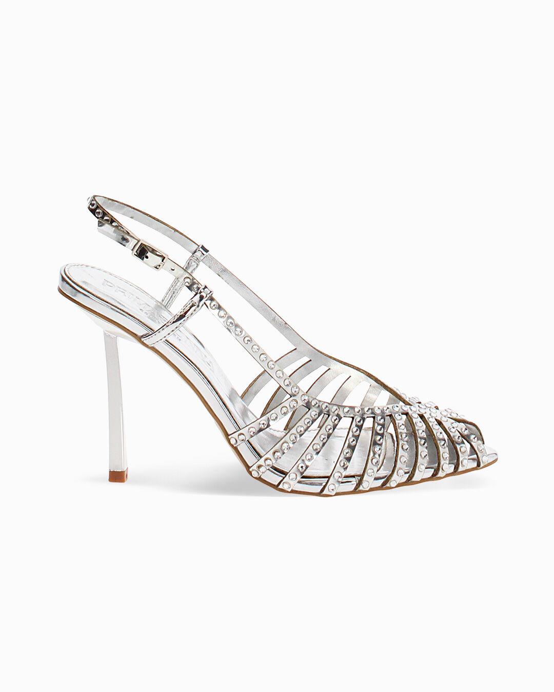Décolleté argento con tacco 9,7 cm