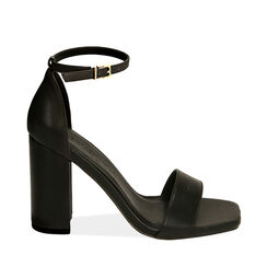 Sandali neri, tacco 9 cm , Primadonna, 192104901EPNERO036, 001a