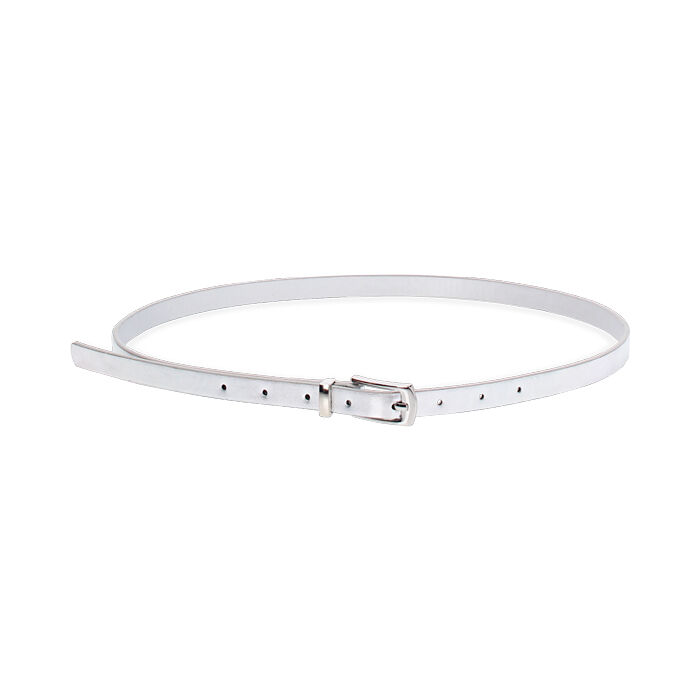 Ceinture laminé argent pour femme, New Collection, 26B413456LMARGEUNI