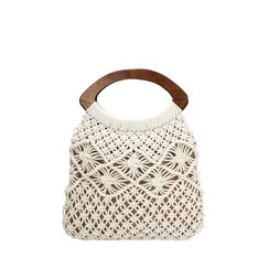 Sac à main femme crème en tissu, Primadonna, 255110504TSPANNUNI, 001a