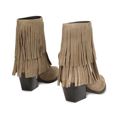 Tronchetti texani in camoscio taupe con frange, Primadonna, 26B800514CMTAUP037, 004 preview
