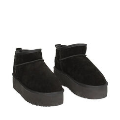 Stivaletto invernale in camoscio nero, 24N801251CMNERO036, 002a