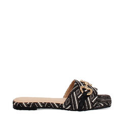 WOMEN SHOES FLAT RAFIA NERO, Primadonna, 254952506RFNERO036, 001a
