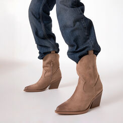 Botines texanos taupe tac&oacute;n 6,5 cm, Zapatos, 273079111MFTAUP035, 002a