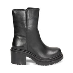 Stivaletti neri in pelle, tacco 5 cm, Primadonna, 22N507225PENERO039, 001 preview