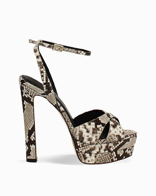 WOMEN SHOES SANDAL SYNTHETIC PYTHON BEIG, BEIGE