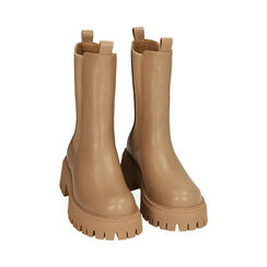 Chelsea boots beige, tacco 5,5 cm , Primadonna, 200614805EPBEIG037, 002 preview