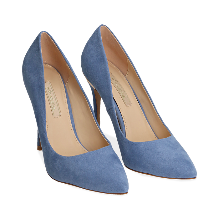 Decollete Azzurre In Microfibra Tacco 11 Cm Primadonna Collection