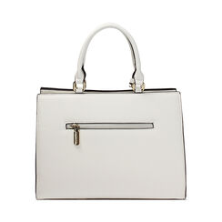 Borsa a mano bianca con tracolla rimovibile, Borse, 275700519EPBIANUNI, 003 preview