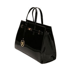 Borsa a mano nera in vernice, Primadonna, 225731833VENEROUNI, 002 preview