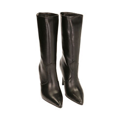 Ankle boots neri in pelle, tacco stiletto 10 cm , Primadonna, 20A565006PENERO035, 002 preview
