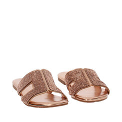 Sandaletto con tomaia laminata in strass color oro-rosa, Primadonna, 254933971LPRAOR035, 002a