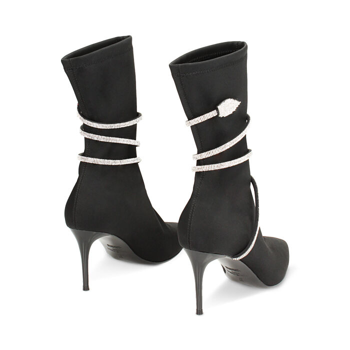 Tronchetto nero in tessuto con braccialetto gioiello I Primadonna