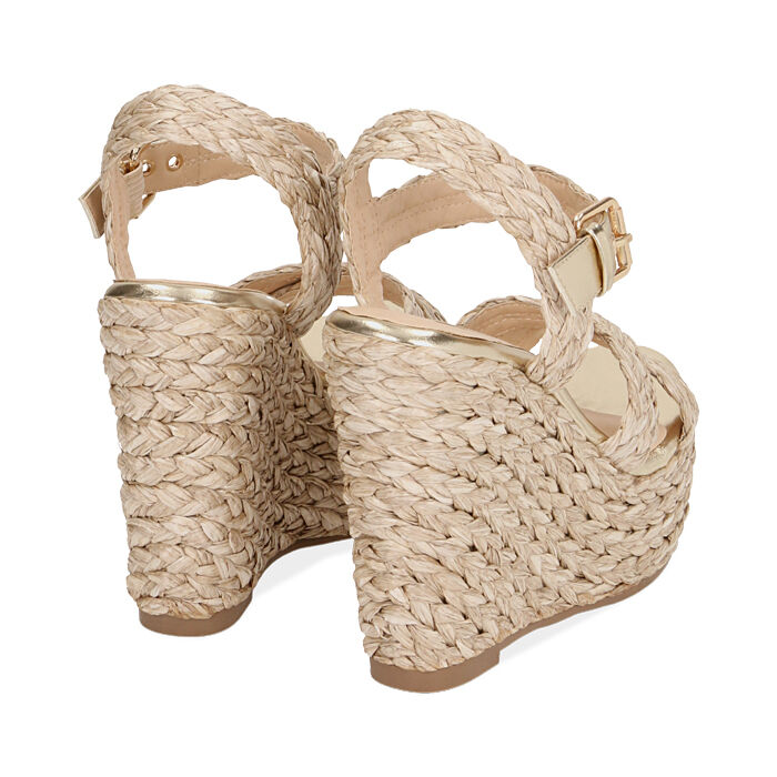 sandali zeppa rafia