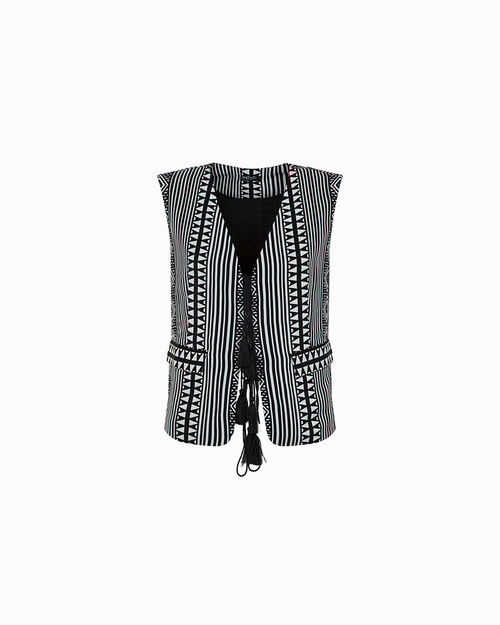Chaleco blanco-negro urban chic, MULTI COLOR