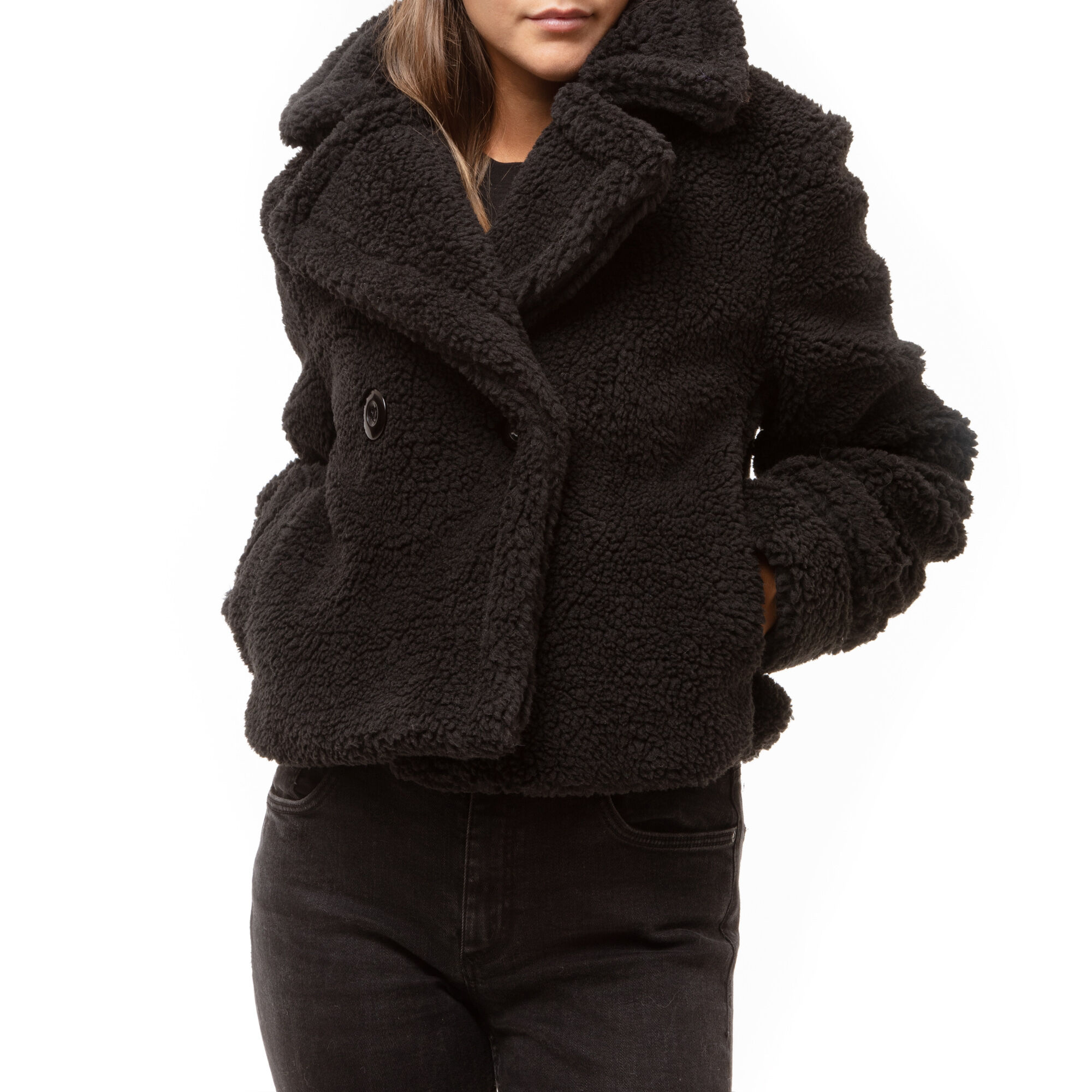 pelliccia nera donna