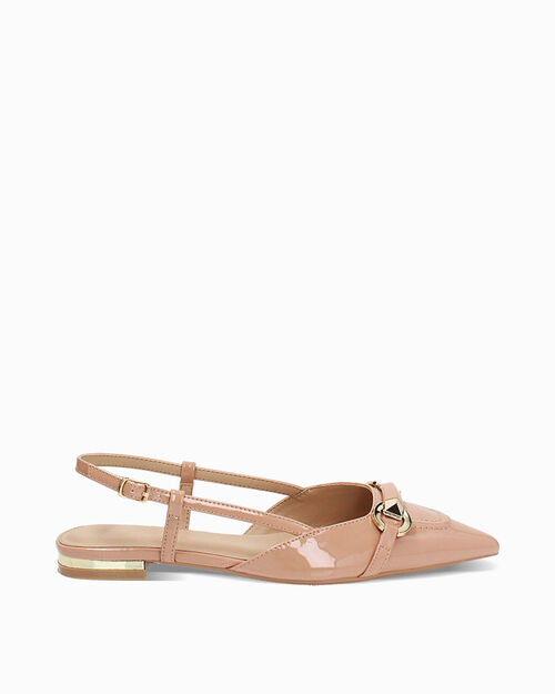 Ballerine slingback donna nude a punta, NUDE