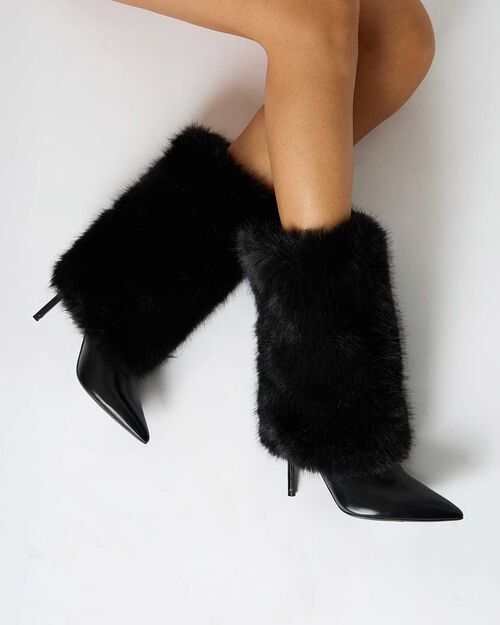 ZAPATOS BOTAS CA&Ntilde;A CORTA FUR NERO, BLACK