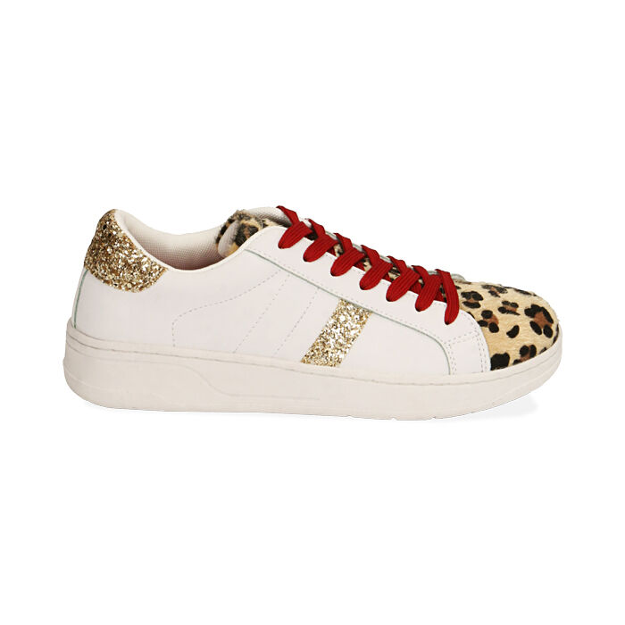 Zapatillas blancas/leopardo, Primadonna, 190622312EPBILE035