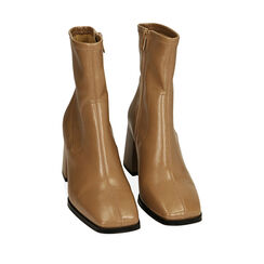 Ankle boots beige, tacco 8 cm , ULTIME OCCASIONI, 203050029EPBEIG036, 002a