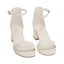 Sandali bianchi, tacco 5,5 cm, Primadonna, 212707031EPBIAN035, 002 preview