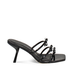 Mules open toe femme noires en vernis, Primadonna, 252137801VENERO035, 001a