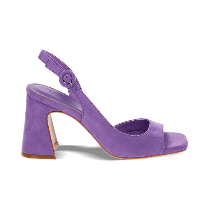 Sandales à talon lilas en tissu, Primadonna, 232107101MFLILL039
