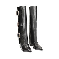 Stivale texano nero con fibbie, Primadonna, 243098817EPNERO035, 002a