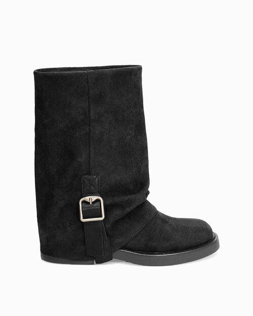 ZAPATOS BIKER MICROFIBRA NERO, BLACK