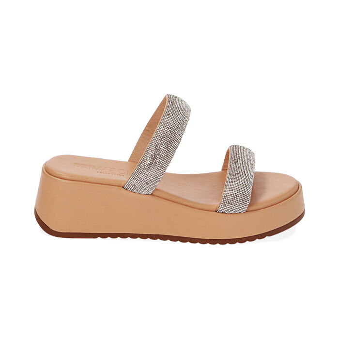 Ciabatte nude, zeppa 5,5 cm, Primadonna, 214958616EPNUDE035
