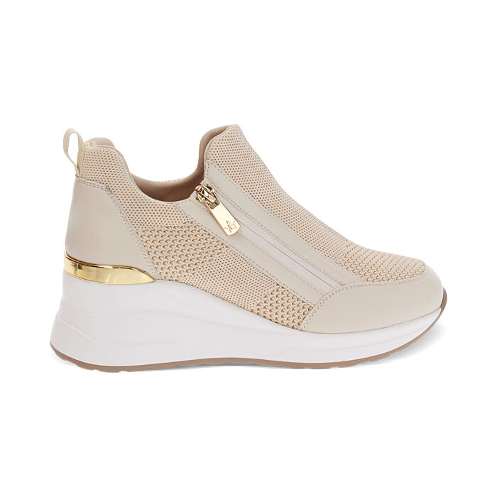 Slip-on beige con tac&oacute;n 7 cm, Zapatos, 272850903TSBEIG035