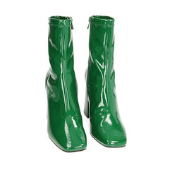 Botines verdes en naplack, tacón de 8,5 cm, Primadonna, 204910805NPVERD036, 002a