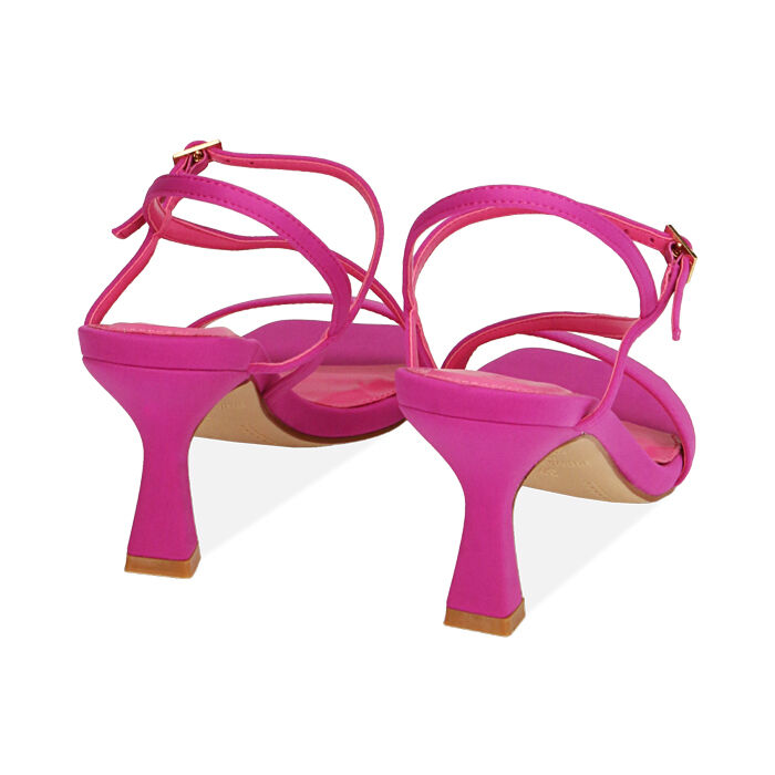 Sandali donna fucsia in lycra, tacco 7,5 cm | Primadonna Collection