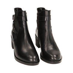 Stivaletti Chelsea neri in pelle, tacco 6 cm, Primadonna, 229440510PENERO041, 002 preview