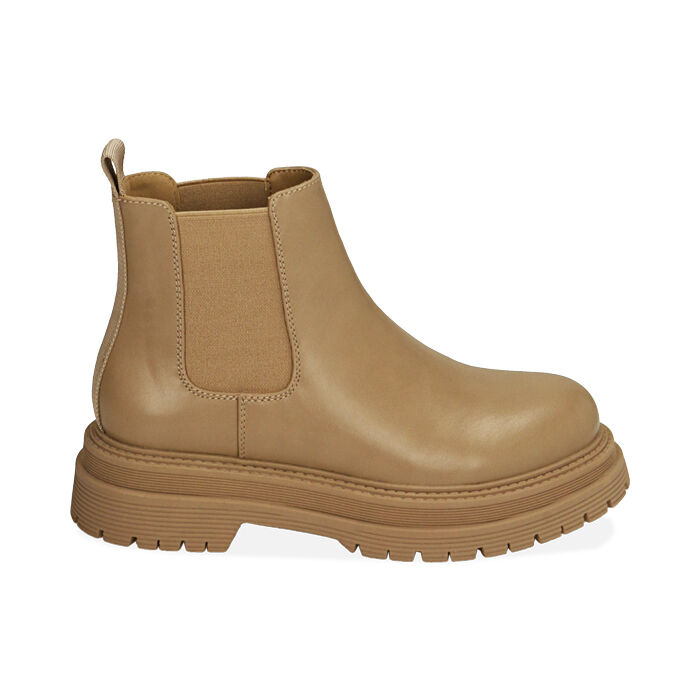 Chelsea boots beige, tacco 5 cm , Primadonna, 200611251EPBEIG035