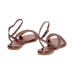 Sandali bassi donna rame in laminato con pietre, Primadonna, 254992802LPRAME035, 004 preview