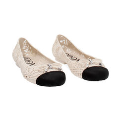 Sandales de plage pour femmes crème noir en PVC, Primadonna, 258179001PVPANE036, 003 preview