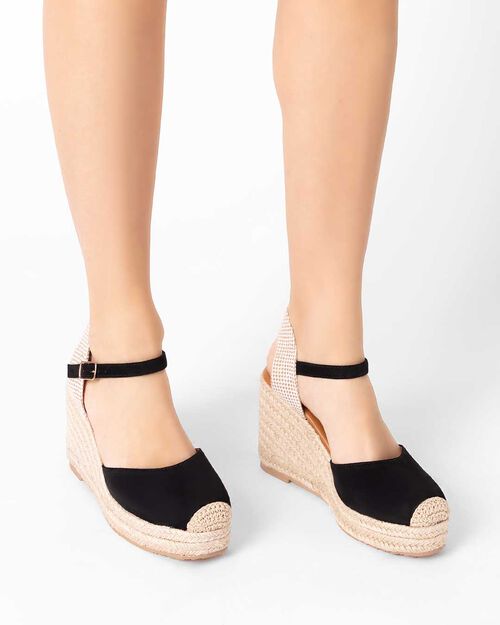 Campesine donna nere in microfibra, BLACK