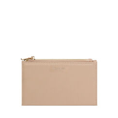 Cartera de mujer beige con cremallera, Primadonna, 255101005EPBEIGUNI, 001a