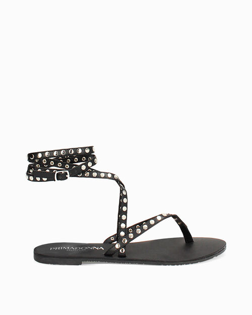 ZAPATOS FLAT SINTETICO PIEL STUDS NERO, BLACK
