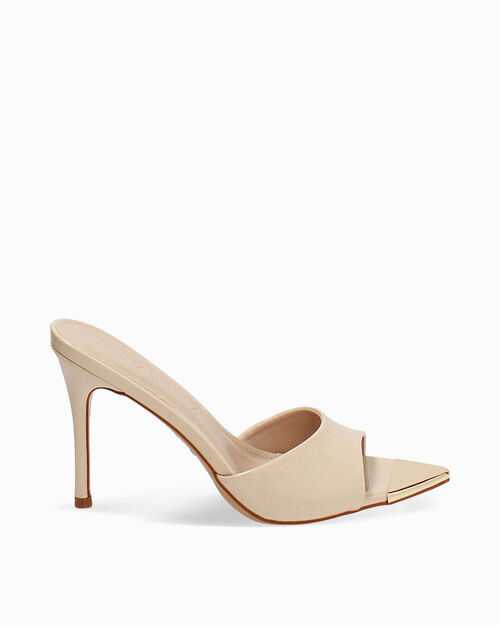 Mules open toe beige tacco 9,5 cm