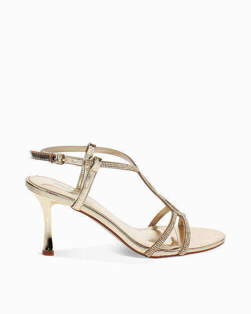 Sandali oro con tacco 7,5 cm, GOLD