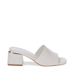 Mules Open Toe bianche, tacco 6 cm, Primadonna, 234922309EPBIAN036, 001a