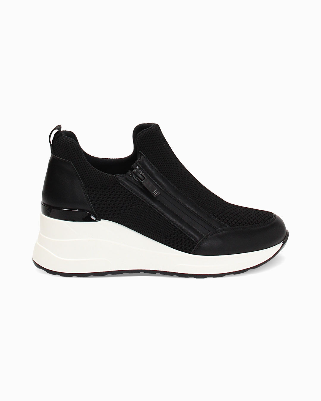 Slip on donna nera in tessuto