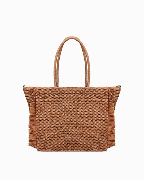 Borsa mare moro con dettagli sfrangiati, DK BROWN