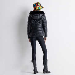 Piumino nero con cappuccio, Primadonna, 226521146EPNEROL, 005 preview