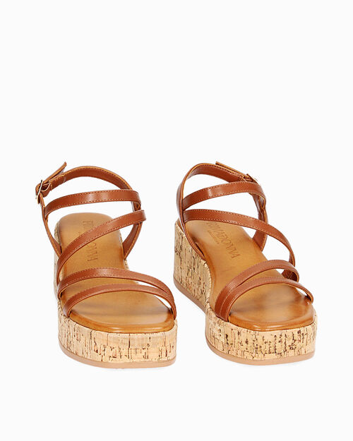 WOMEN SHOES WEDGE SYNTHETIC MARR, BROWN
